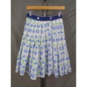 Unique Vintage Floral Eyelet Collins Wrap Swing Skirt Size S / 4 Unlined Pleated